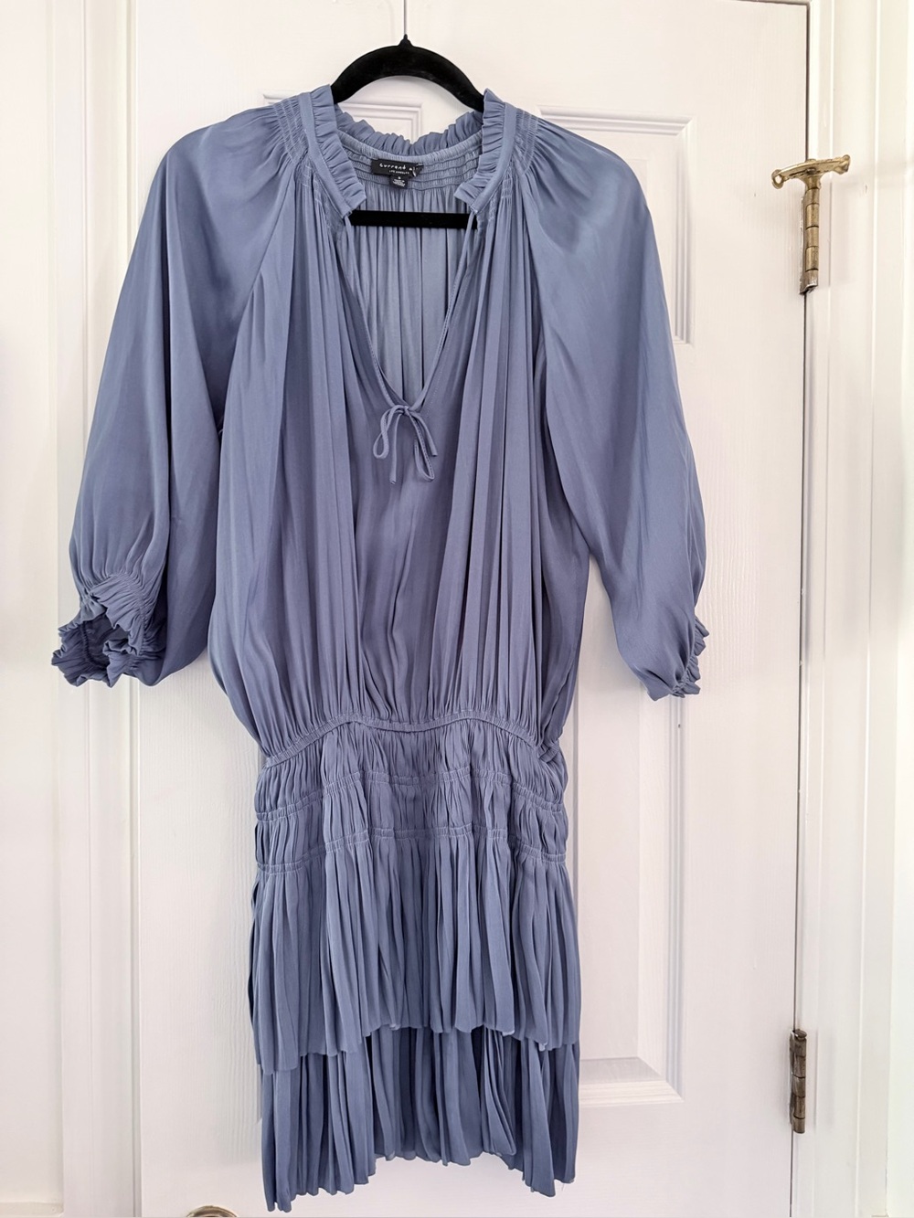 Current Air Shira Blue Pleated Mini Dress
